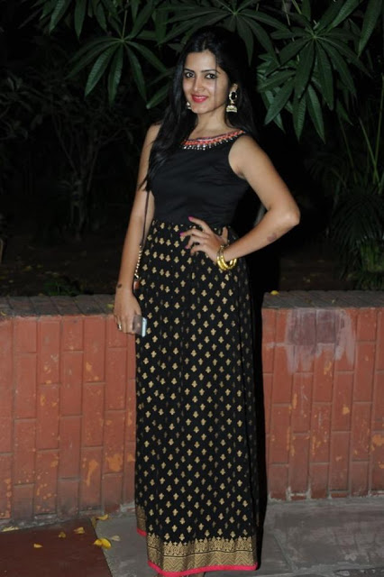 Pavani Gangireddy Long Hair In Sleeveless Black Dress 5